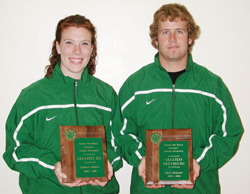 ENMU's Top Athletic Award Winners for 2005-06: Greatest Zia Lindsay Schiely and Greatest Greyhound Zach Gerleve